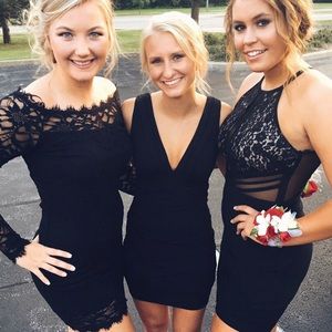 Black, Tight, mini dress!